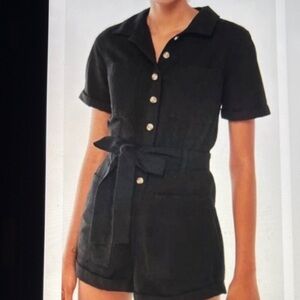 NWT Urban Outfitters Black Denim Romper Size Medium